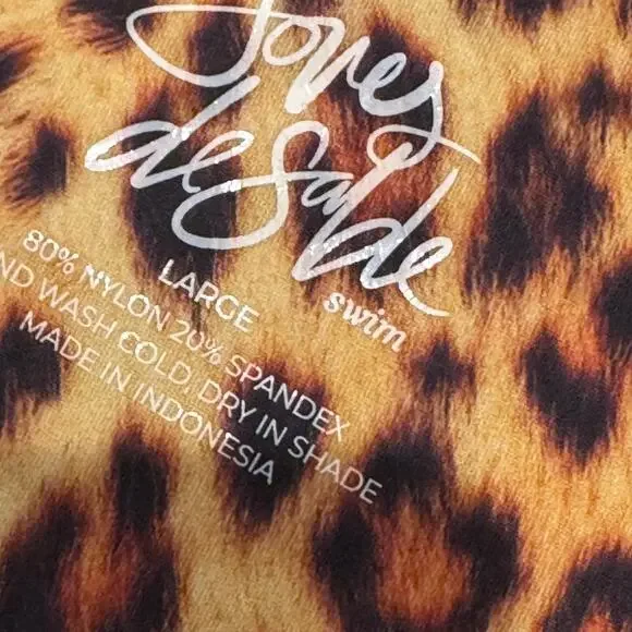 Joues de Sable Swim Hanna Bikini Bottom In Leopard Print Size Large NWOT New